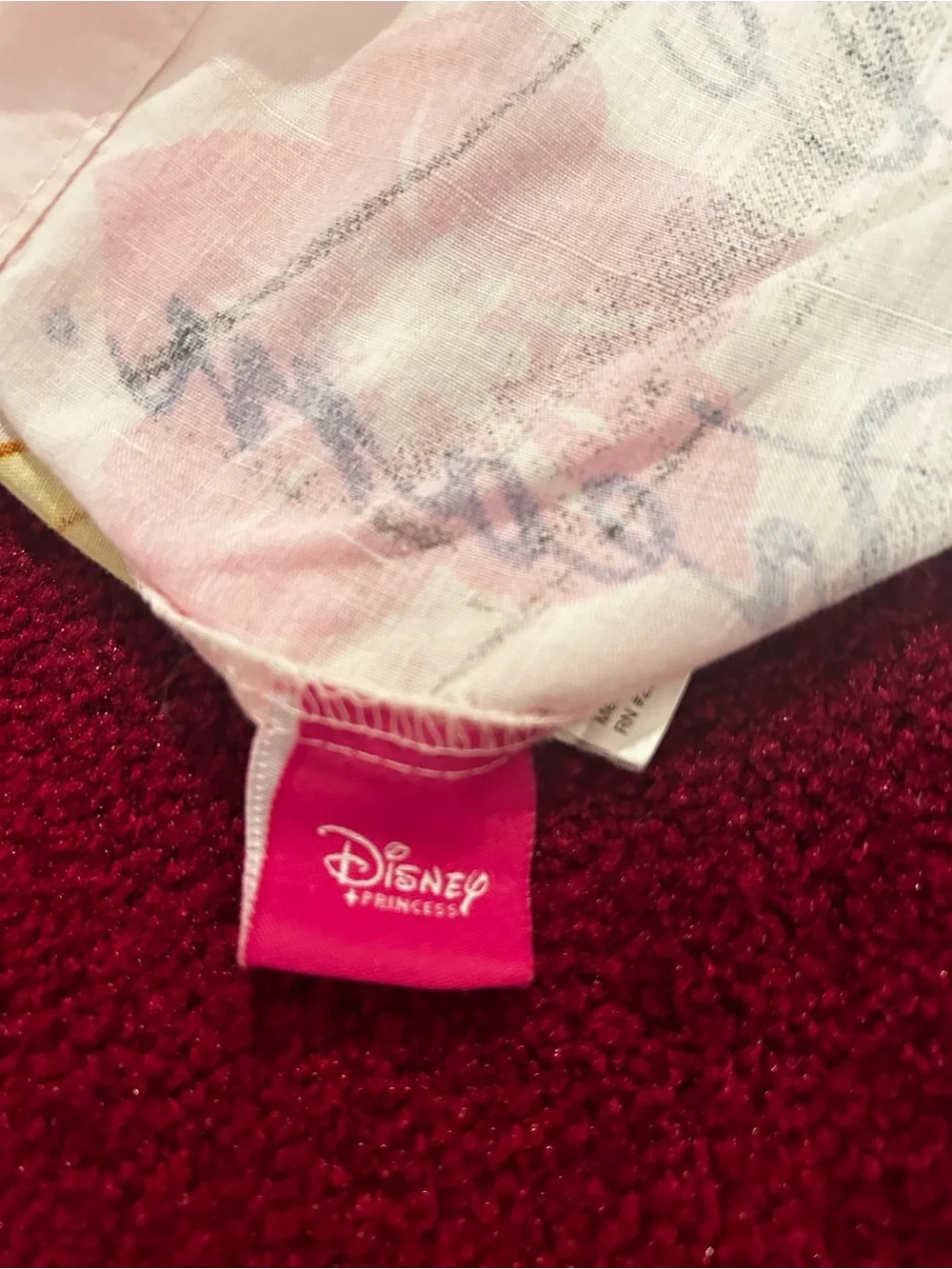 Disney Princess Bedding Cover with Blue, Pink & Yellow Dresses and two pillow